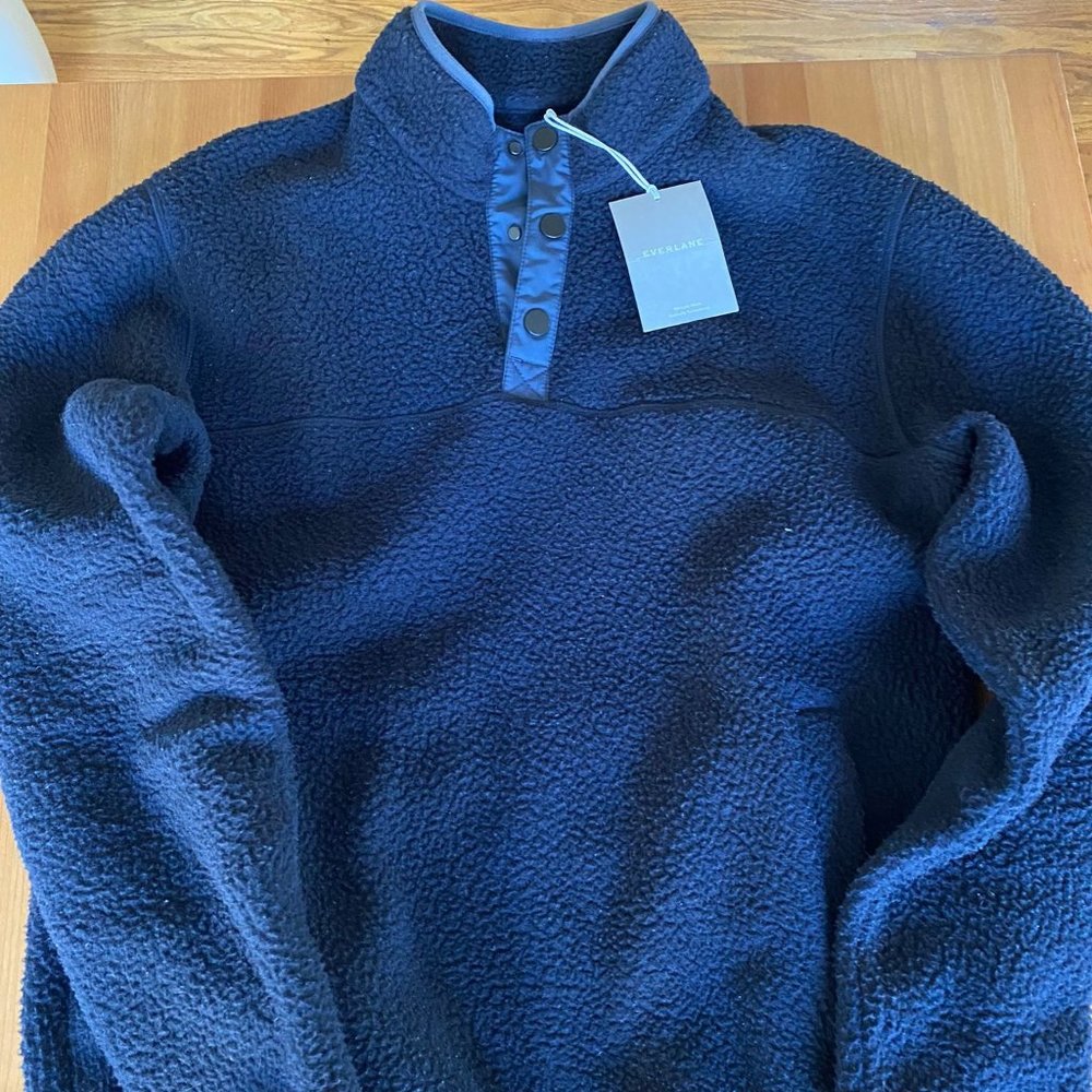 Everlane - The ReNew Fleece Pullover, M, Navy